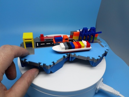 pequeno cidades estaleiro docas littlecities brinquedos brinquedo miniatura navio recipiente conjunto Jardim atracação 3d print model - Mito3D