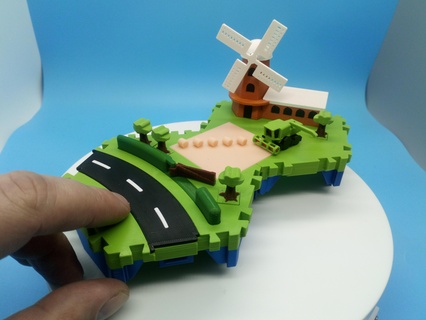 pequeno cidades moinho vento littlecities brinquedos brinquedo miniatura Fazenda colheitadeira conjunto 3d print model - Mito3D