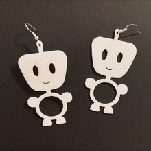 petit mec mignon boucles d'oreilles bijoux dessin animé des peu personne figure l'homme unique cadeau 3d print model - Mito3D