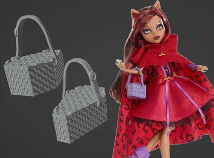 little dead riding wolf basket replacement monster high doll custom accessory bag scarily ever clawdeen scary tales 3d print model - Mito3D