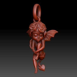 küçük şeytan 3d print model dosya takı kolye yüzük cadılık fantezi karakter cadılar bayramı 3dmodel büyücü sihirbaz cad 3d print model - Mito3D
