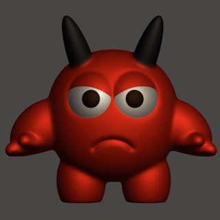 little devil red horns small cute 3d print model - Mito3D