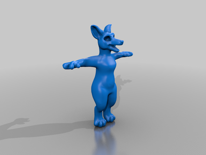 chien personnage anthropomorphe velu petit modèles art 3d print model - Mito3D
