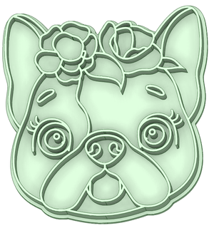 little dog flowers cookie cutter 3d print model - Mito3D