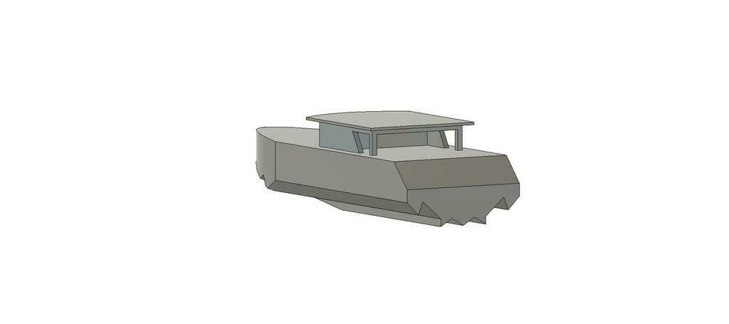 küçük hızlı yat tekne gövde Coque model rc sürat teknesi 3d baskı 3D print model - Mito3D