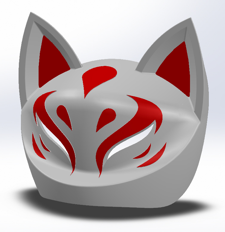 little fox mask japanese kitsune cosplay 3D print model - Mito3D