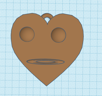 tipo portachiavi divertimento arte chiave cuore Sorridi viso eccezionale 3d print model - Mito3D