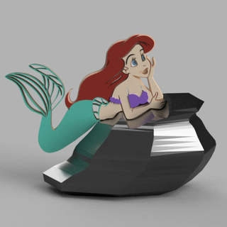 pequeno sereia figura escultura Disney rainha Ariel 3d print model - Mito3D