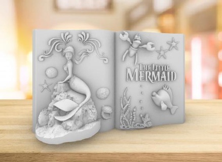 little mermaid book disney siren crab sea ocean 3d print model - Mito3D