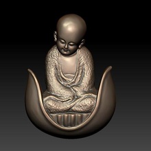 pouco monk art buddha buddhism character figure decoration lovely toy sculpture engraving cnc printable china zen oriental children japan 3d print model - Mito3D
