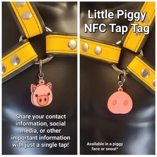 pequeño cerdito cara hocico nfc etiqueta digital negocio tarjeta artilugio consejos cerdo emoji 3d print model - Mito3D