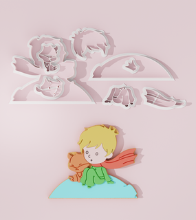 little prince fox cookie cutter 3d print model - Mito3D
