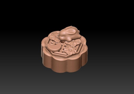 coniglio mooncake 3d print model - Mito3D