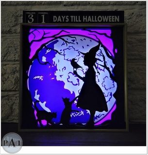 Hexe Halloween Countdown Kalender LED Beleuchtung Lampe Licht Szene unheimlich niedlich Kinder Trick behandeln Monster Süßigkeiten Grusel Dekoration 3d print model - Mito3D