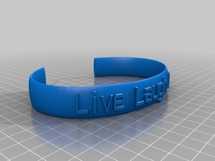 vivre rire l'amour bracelet personnalisé bracelets bijoux 3d print model - Mito3D