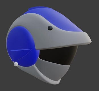 hombre vivo azul casco delfin 3d cosplay 3d print model - Mito3D