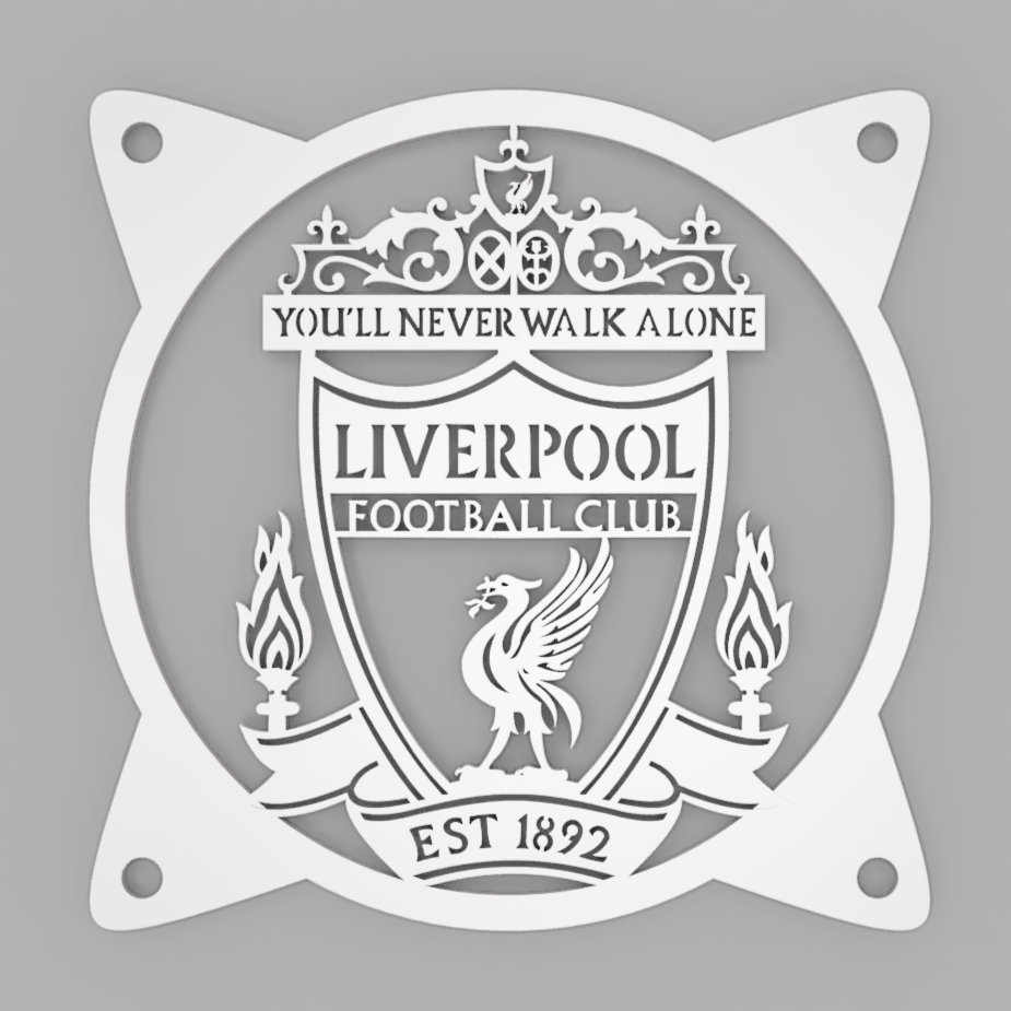 liverpool fc futbol kulüp hayran örtmek kılıf 120 mm pc ızgara 120mm logolar spor dalları 3D print model - Mito3D