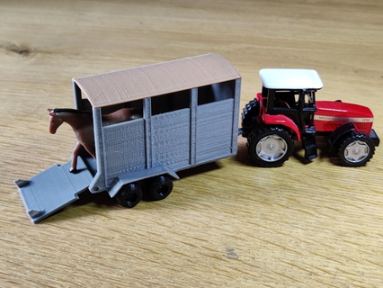 livestock - transport animals trailer tractor farm vehicle horse cow bruder siku majorette hotwheels cattle truck 3d print model - Mito3D