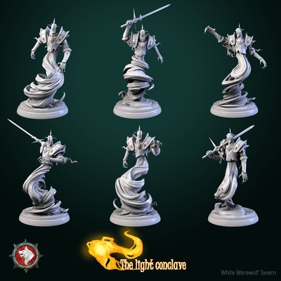 living armor set 6 miniatures 32mm pre-supported tabletop highquality toy game 3dminiature dnd dndminiature creature monster presupported ttrpg rpg 3d print model - Mito3D