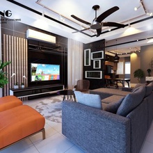 living comedor de la arquitectura diseño interior iluminación tabla muebles el gabinete tv sofá vida 3d print model - Mito3D