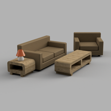 vivo mobília casa boneca brinquedo conjunto sofá cadeira luminária tabela miniatura pequeno 3d print model - Mito3D