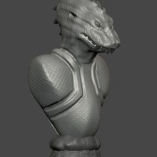 lizard 2 fantasy busta art crocodile sculpt scifi alien theelderscrolls texture animal head statue 3d print model - Mito3D