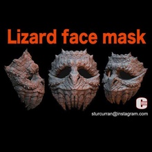 lizard face mask fashion cosplay prop creature halloween lizardmen monster costume 3d print model - Mito3D
