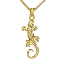 lizard necklace jewelry art pet animal pendant charm gecko 3d print model - Mito3D