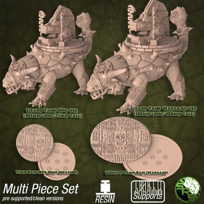 kertenkele tank oyun patron fantezi korku canavar ttrpg aztek dinozor 3d print model - Mito3D