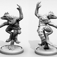 lizardfolk monk game dd dnd dungeons dragons figure miniature miniatures roleplaying rpg tabletop wargaming toy accessories 3d print model - Mito3D