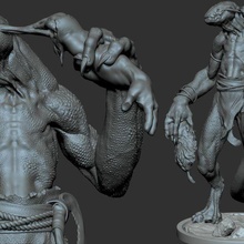 hombre lagarto alternativa pose 3d print model - Mito3D