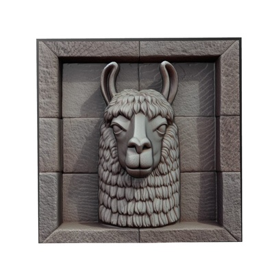 lama tier linderung kunst tiere yeggi mito3d büste google anhänger medaillon animal relief wall art mauer 3d print model - Mito3D