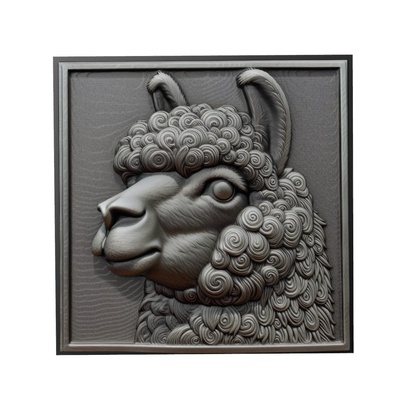 lama animal soulagement art animaux yeggi mito3d buste google pendentifs médaillon relief wall mur 3d print model - Mito3D