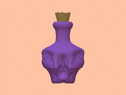 llama skull poison potion bottle prop 3d print model - Mito3D