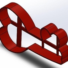 llave corazon Galleta cortador corazón san valentin día enamorado 3d print model - Mito3D