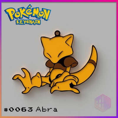 llavero abra multicolor colecci n llaveros pokemon pikachu stl multi color 3d print model - Mito3D