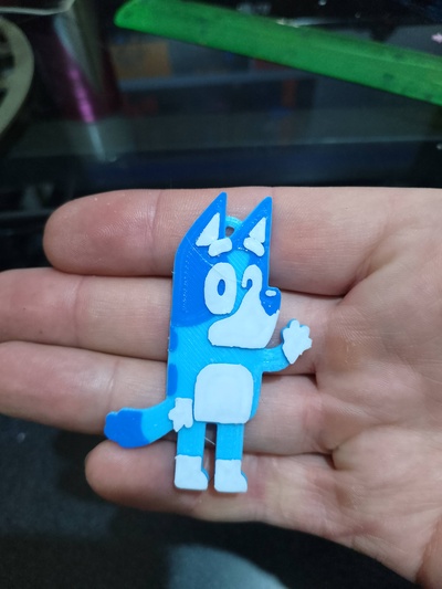 llavero bleu dibujo niños 3d print model - Mito3D