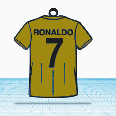 llavero shirt cristiano ronaldo 7 al text schmuck futbol mannschaft freudiger argentinien 3d print model - Mito3D
