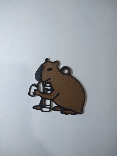 llavero capibara prendendo mettere gioielleria compagno termo argentina animales 3d print model - Mito3D