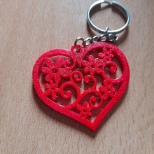 llavero corazon gadget keychain llave key heart 3d print model - Mito3D
