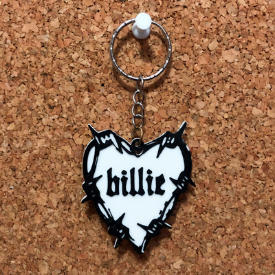 llavero de billie eilish jewelry pop musica cantante fan broche collar merch merchandising music keychain 3d print model - Mito3D