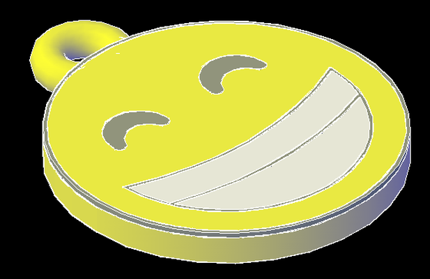 llavero emoji sourire bijoux émoticône 3d print model - Mito3D