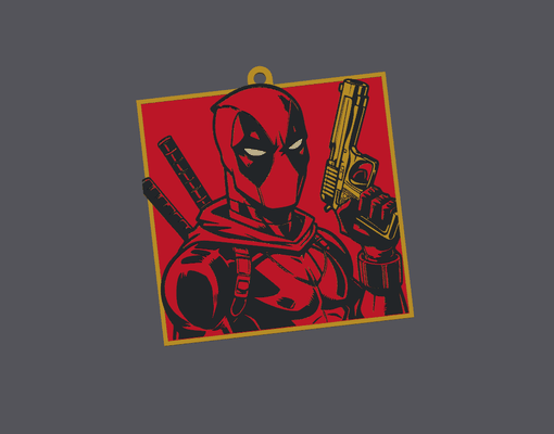 llavero dead pool carcajou porte clés ryan reynolds llaveros 3d print model - Mito3D