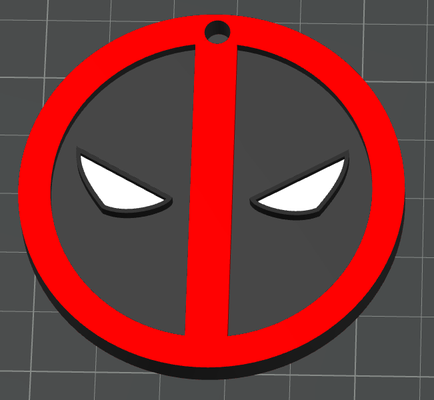 llavero deadpool logo art marvel comics wolverine fanart art 3d serie character lobezno dogpool keychain monster creature 3d print model - Mito3D