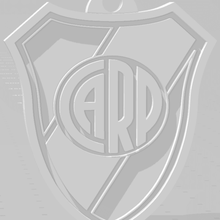llavero del escudo river plate rivière l'argentine millonario futbol l'afa superliga carpe 3d print model - Mito3D