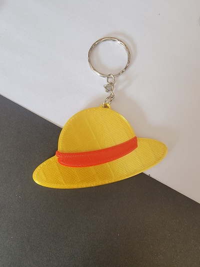 llavero del sombrero paille singe luffy chapeau anime manga 3d impresi n3d accesorios 3d print model - Mito3D