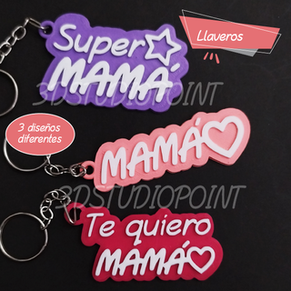 llavero dia madre porte clés mère journée Corazon estrella regalo présager Llaves 3d print model - Mito3D
