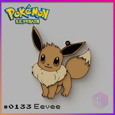 llavero eevee multicolor colecci n llaveros pokemon pikachu stl multi color 3d print model - Mito3D