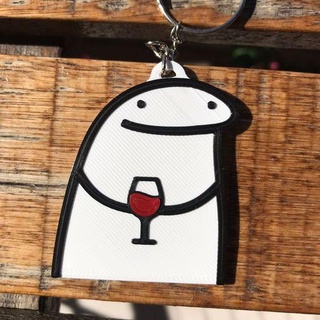 llavero flok vino vari arte moda meme etichetta souvenir 3d print model - Mito3D