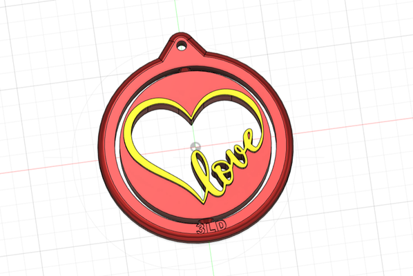 llavero rotante corazon speciale amore amor 3d print model - Mito3D